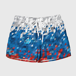 Женские шорты Полигональный флаг России!