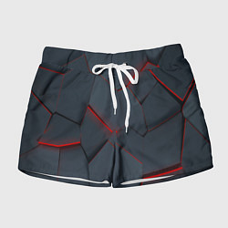 Шорты женские Геометрический узор треснутого асфальта, цвет: 3D-принт