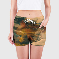 Шорты женские Туманные сюрреалистичные краски, цвет: 3D-принт — фото 2