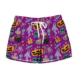 Шорты женские Happy Halloween - holiday pattern, цвет: 3D-принт