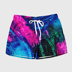Женские шорты Неоновые краски - абстракция