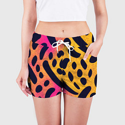 Шорты женские Яркие пятнистые узоры, цвет: 3D-принт — фото 2