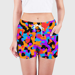 Шорты женские Абстракция - благородные цвета, цвет: 3D-принт — фото 2