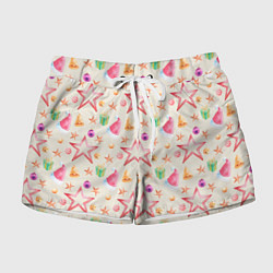 Женские шорты Новогодние звезды и шарики