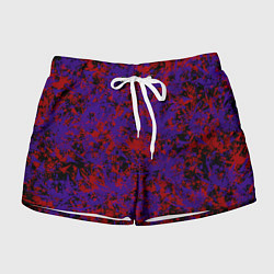 Шорты женские Синие и красные пятна, цвет: 3D-принт