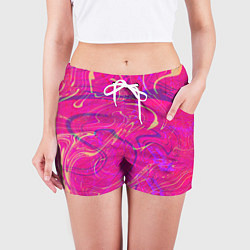 Шорты женские Розовая абстракция, цвет: 3D-принт — фото 2