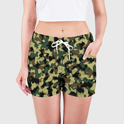Шорты женские Военный камуфляж, цвет: 3D-принт — фото 2