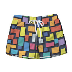 Женские шорты Тетрис цветные кубики