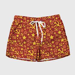 Шорты женские СССР Серп и Молот, цвет: 3D-принт
