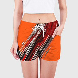 Шорты женские Киберпанк модерн линии, цвет: 3D-принт — фото 2