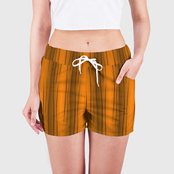 Шорты женские Текстура бревна вертикальные, цвет: 3D-принт — фото 2