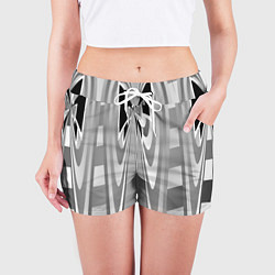 Шорты женские Серая геометрия, цвет: 3D-принт — фото 2