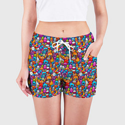 Шорты женские Маленькие монстрики, цвет: 3D-принт — фото 2