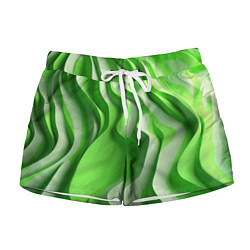 Женские шорты Зеленые объемные полосы