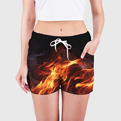 Шорты женские Огненный фон, цвет: 3D-принт — фото 2