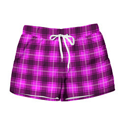Женские шорты Шотландка розовая