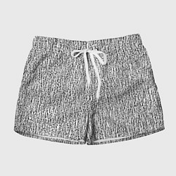 Шорты женские Текстура черные вкрапления на белом, цвет: 3D-принт