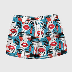 Женские шорты Губы и глаза