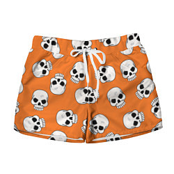 Шорты женские Черепки для хэллоуина, цвет: 3D-принт