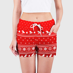 Шорты женские Свитер с драконами - паттерн, цвет: 3D-принт — фото 2