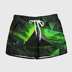 Шорты женские Зеленые треугольники, цвет: 3D-принт