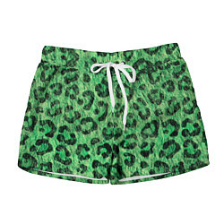 Женские шорты Зелёный леопард паттерн