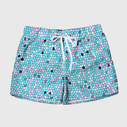 Женские шорты Мозаика розово-голубая