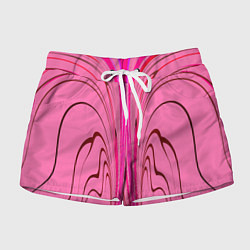 Женские шорты Плавные линии на розовом фоне