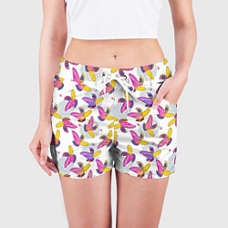 Шорты женские Разноцветный банан, цвет: 3D-принт — фото 2