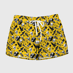 Женские шорты Музыкальный рокенрольный узор