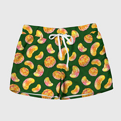 Шорты женские Мандариновые дольки, цвет: 3D-принт