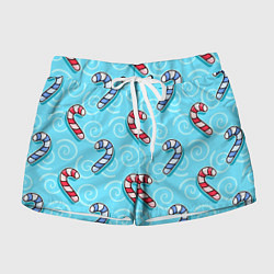 Женские шорты Новогодний леденец трость