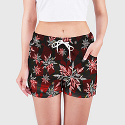Шорты женские Рождественские снежинки, цвет: 3D-принт — фото 2