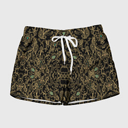 Женские шорты Славянский этнический орнамент с позолотой