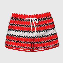 Шорты женские White and red stripes, цвет: 3D-принт