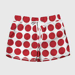 Шорты женские Красные круги, цвет: 3D-принт