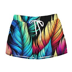 Шорты женские Color feathers - neon, цвет: 3D-принт