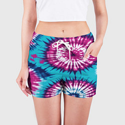 Шорты женские Тай-дай цвет, цвет: 3D-принт — фото 2
