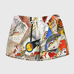 Женские шорты Кандинский картина - шумная акварель