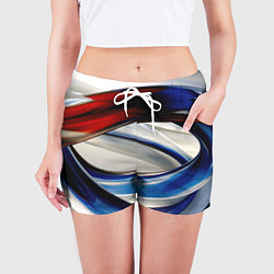 Шорты женские Изогнутая абстракция, цвет: 3D-принт — фото 2