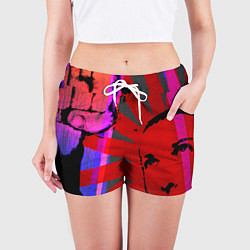 Шорты женские Красный удар, цвет: 3D-принт — фото 2