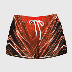 Шорты женские Красные ломаные молнии, цвет: 3D-принт