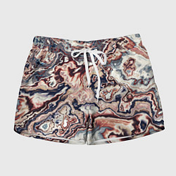 Женские шорты Разноцветный мраморный узор