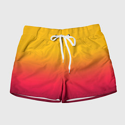 Шорты женские Жёлто-бордовый градиент, цвет: 3D-принт