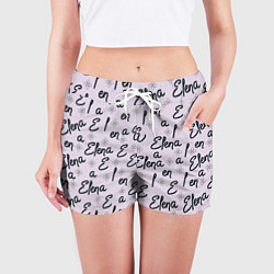 Шорты женские Елена и цветок, цвет: 3D-принт — фото 2