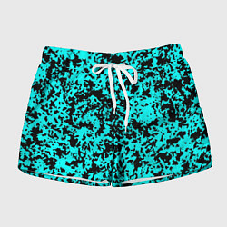 Женские шорты Пятнистый яркий чёрно-голубой
