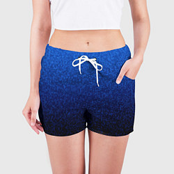 Шорты женские Градиент мелкая мозаика сине-чёрный, цвет: 3D-принт — фото 2