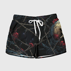 Шорты женские Череп и кровавые ягоды, цвет: 3D-принт
