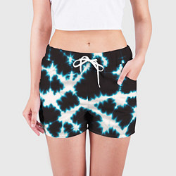 Шорты женские Тёмно синий тай дай, цвет: 3D-принт — фото 2