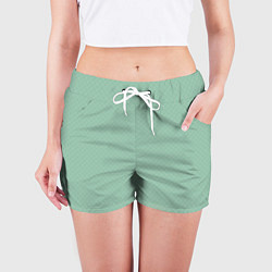 Шорты женские Светлый серо-зелёный однотонный паттерн, цвет: 3D-принт — фото 2